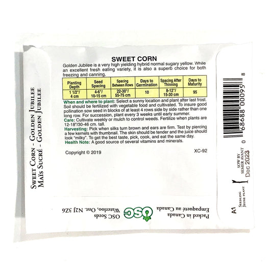 Corn - Golden Jubilee Seeds, OSC Large Pack