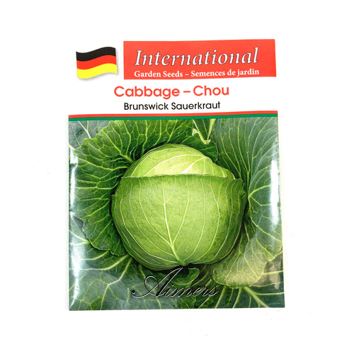 Cabbage - Brunswick Sauerkraut Seeds, Aimers Int'l - Floral Acres Greenhouse & Garden Centre