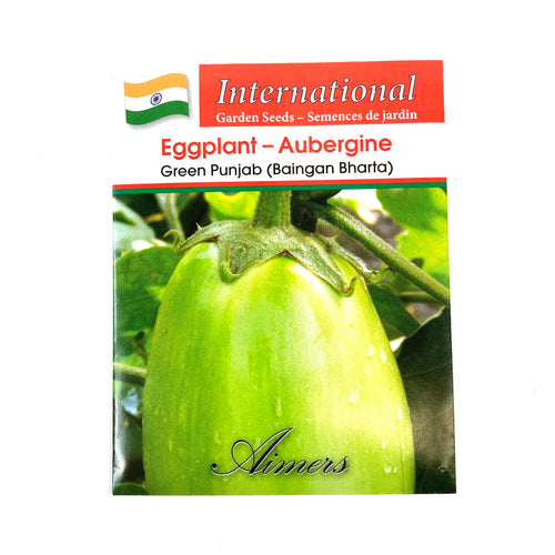 Eggplant - Green Punjab Seeds, Aimers Int'l - Floral Acres Greenhouse & Garden Centre