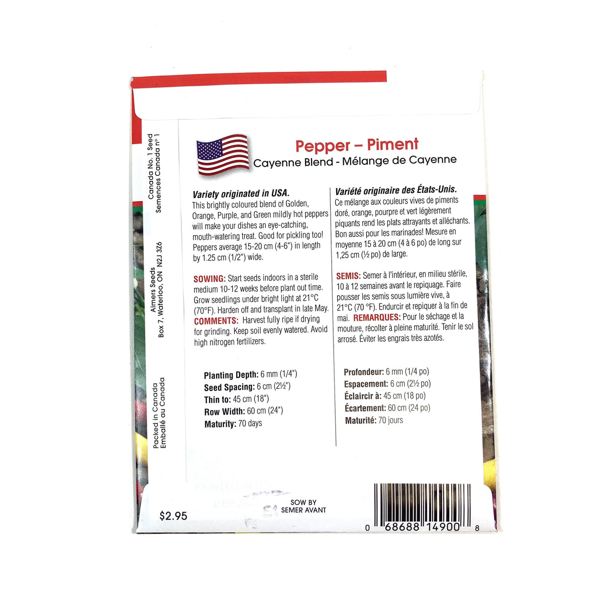 Pepper - Cayenne Blend Seeds, Aimers Int'l - Floral Acres Greenhouse & Garden Centre
