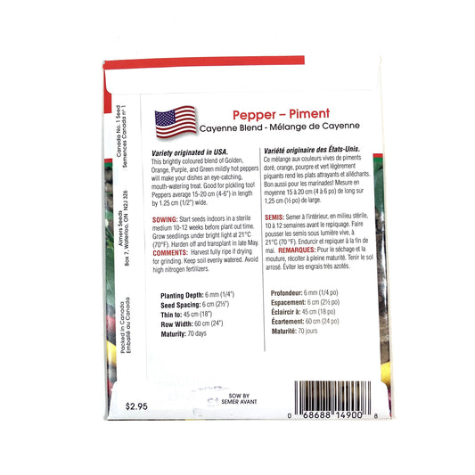 Pepper - Cayenne Blend Seeds, Aimers Int'l - Floral Acres Greenhouse & Garden Centre
