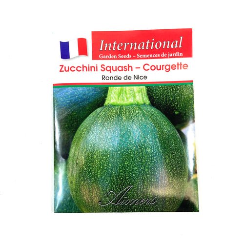 Zucchini - Ronde De Nice Seeds, Aimers Int'l - Floral Acres Greenhouse & Garden Centre