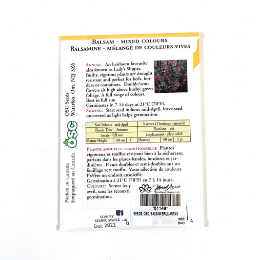 Balsam - Brilliant Mixture Seeds, OSC