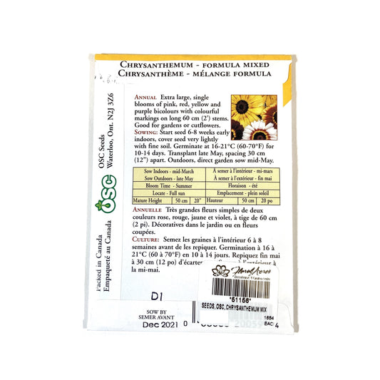 Chrysanthemum - Formula Mixed Giant Seeds, OSC