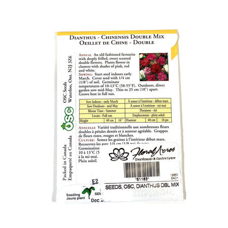 Dianthus - Double Mixed Seeds, OSC