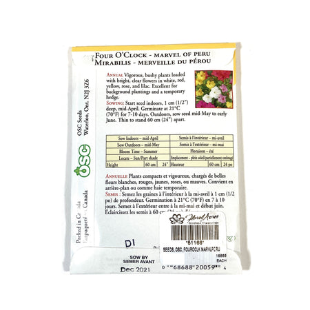 Four O'Clock - Marvel of Peru Mixture Seeds, OSC