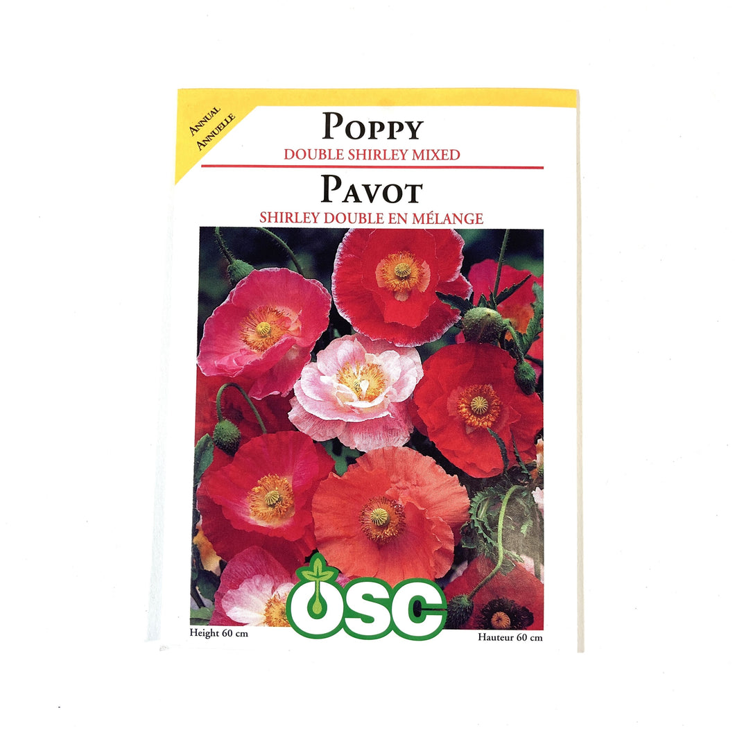 Poppy - Double Shirley Mixed Seeds, OSC