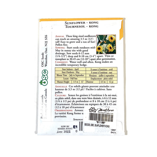 Sunflower - Kong Seeds, OSC