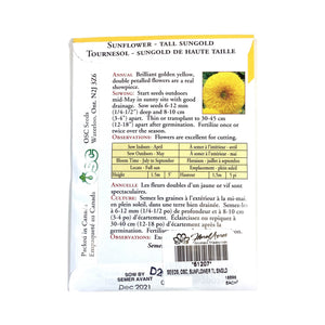 Sunflower - Tall Sungold Seeds, OSC