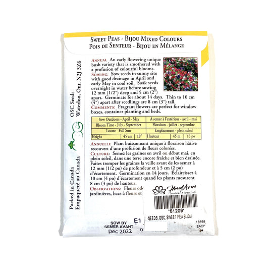 Sweet Pea - Bijou Mixed Seeds, OSC