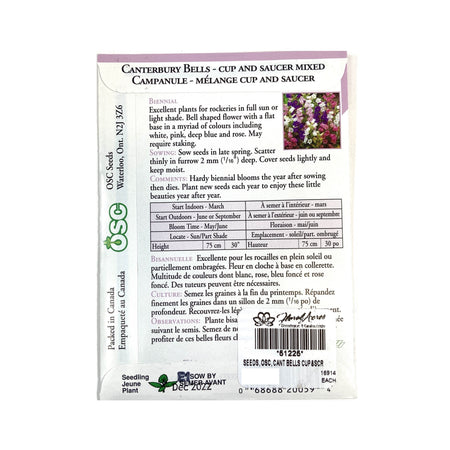 Canterbury Bells - Cup & Saucer Mixture Seeds, OSC
