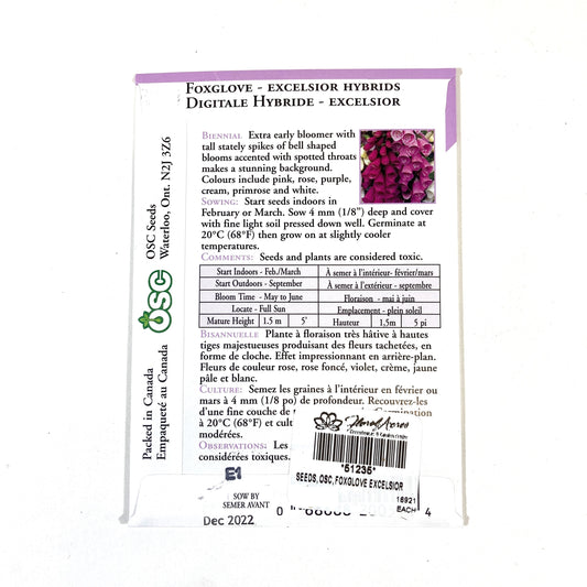 Foxglove - Excelsior Hybrid Seeds, OSC