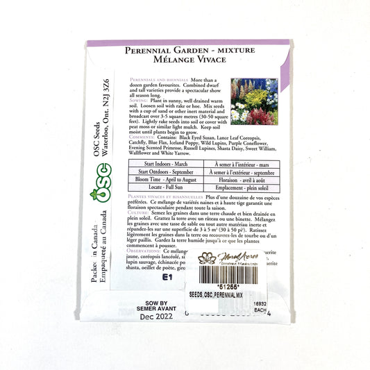 Perennial Garden Wildflower Mixture Seeds, OSC
