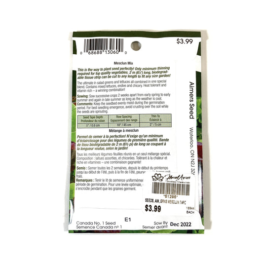Greens - Mesclun Mixture Seed Tape, Aimers - Floral Acres Greenhouse & Garden Centre