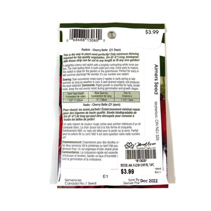 Radish - Cherry Belle Seed Tape, Aimers - Floral Acres Greenhouse & Garden Centre
