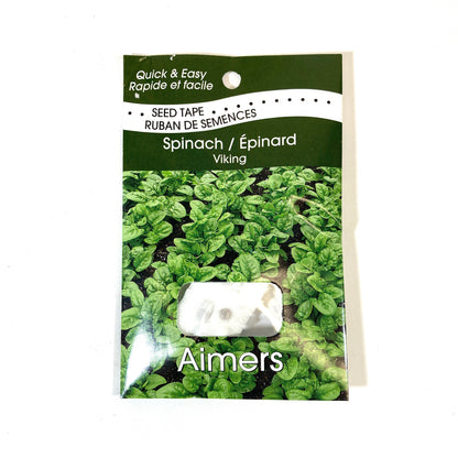 Spinach - Viking Seed Tape, Aimers - Floral Acres Greenhouse & Garden Centre