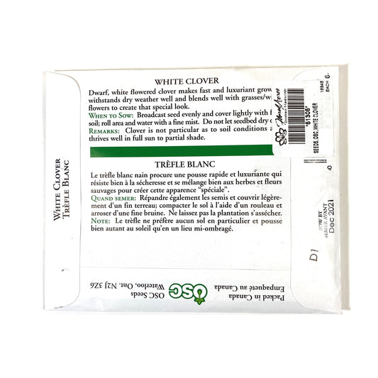 White Clover Seeds, OSC 25g