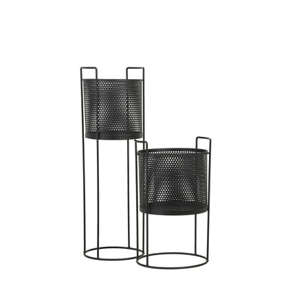 Planter, Metal, Bellamy Pot on Stand, Black, Large - Floral Acres Greenhouse & Garden Centre