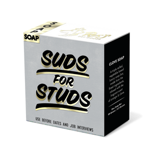 Soap Bar, Boxed Paper-Wrapped, Suds for Studs - Floral Acres Greenhouse & Garden Centre
