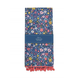Tea Towel, Cotton, Navy Wildflower - Floral Acres Greenhouse & Garden Centre