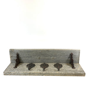 Rustic Wood, Coat Hanger, 3-Hook - Floral Acres Greenhouse & Garden Centre