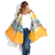 Load image into Gallery viewer, Fashion Scarf, Herringbone Weave, Orange Tie Dye - Floral Acres Greenhouse &amp; Garden Centre
