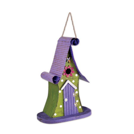 Purple & Green Gnome House Birdhouse - Floral Acres Greenhouse & Garden Centre
