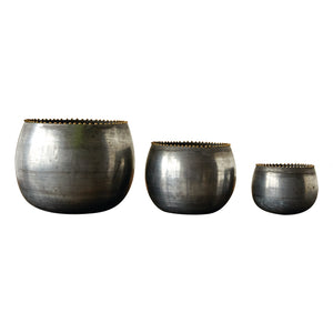 Pot, 2in, Metal, Zinc with Beaded Rim - Floral Acres Greenhouse & Garden Centre
