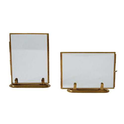 Brass & Glass Standing Photo Frame, 5x7, 2 Styles - Floral Acres Greenhouse & Garden Centre