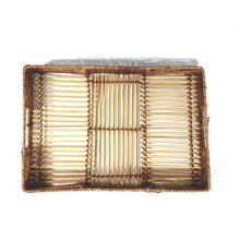 Load image into Gallery viewer, Hand-Woven Bamboo &amp; Jute Tray with Handles, Small
