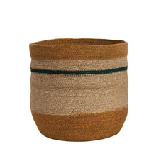 Load image into Gallery viewer, Woven Seagrass Striped Basket, Yellow &amp; Blue, LG - Floral Acres Greenhouse &amp; Garden Centre
