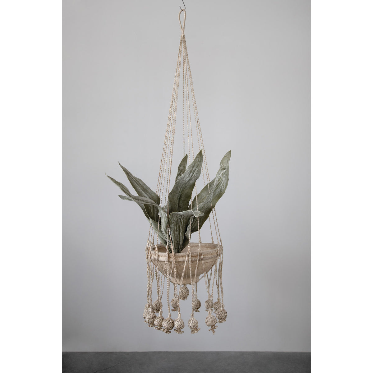 Jute Plant Hanger with Orbs & Tassels, 61in - Floral Acres Greenhouse & Garden Centre