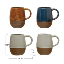 Load image into Gallery viewer, Stoneware Mug, Reactive Glaze w/Saying &amp; Wood Box
