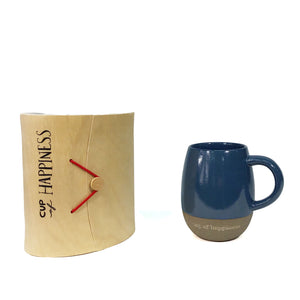 Stoneware Mug, Reactive Glaze w/Saying & Wood Box