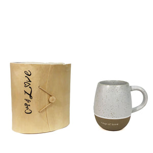 Stoneware Mug, Reactive Glaze w/Saying & Wood Box