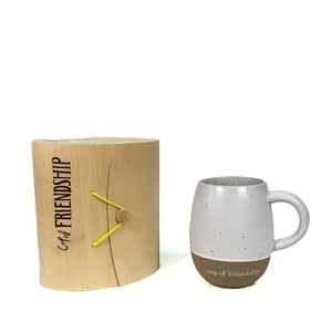 Stoneware Mug, Reactive Glaze w/Saying & Wood Box