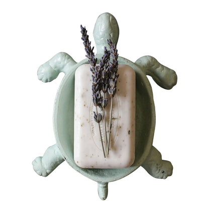 Cast Iron Turtle Soap Dish, Distressed Aqua - Floral Acres Greenhouse & Garden Centre