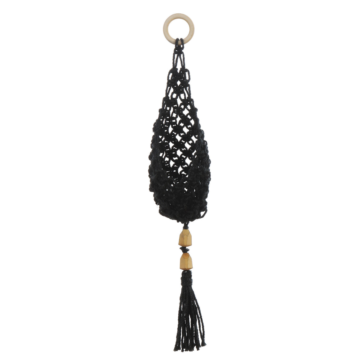 Plant Hanger, Jute Wall Hanger w/ Wood Beads, 22in
