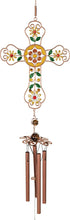 Load image into Gallery viewer, Mosaic Cross Wind Chime, Canary, 38in - Floral Acres Greenhouse &amp; Garden Centre
