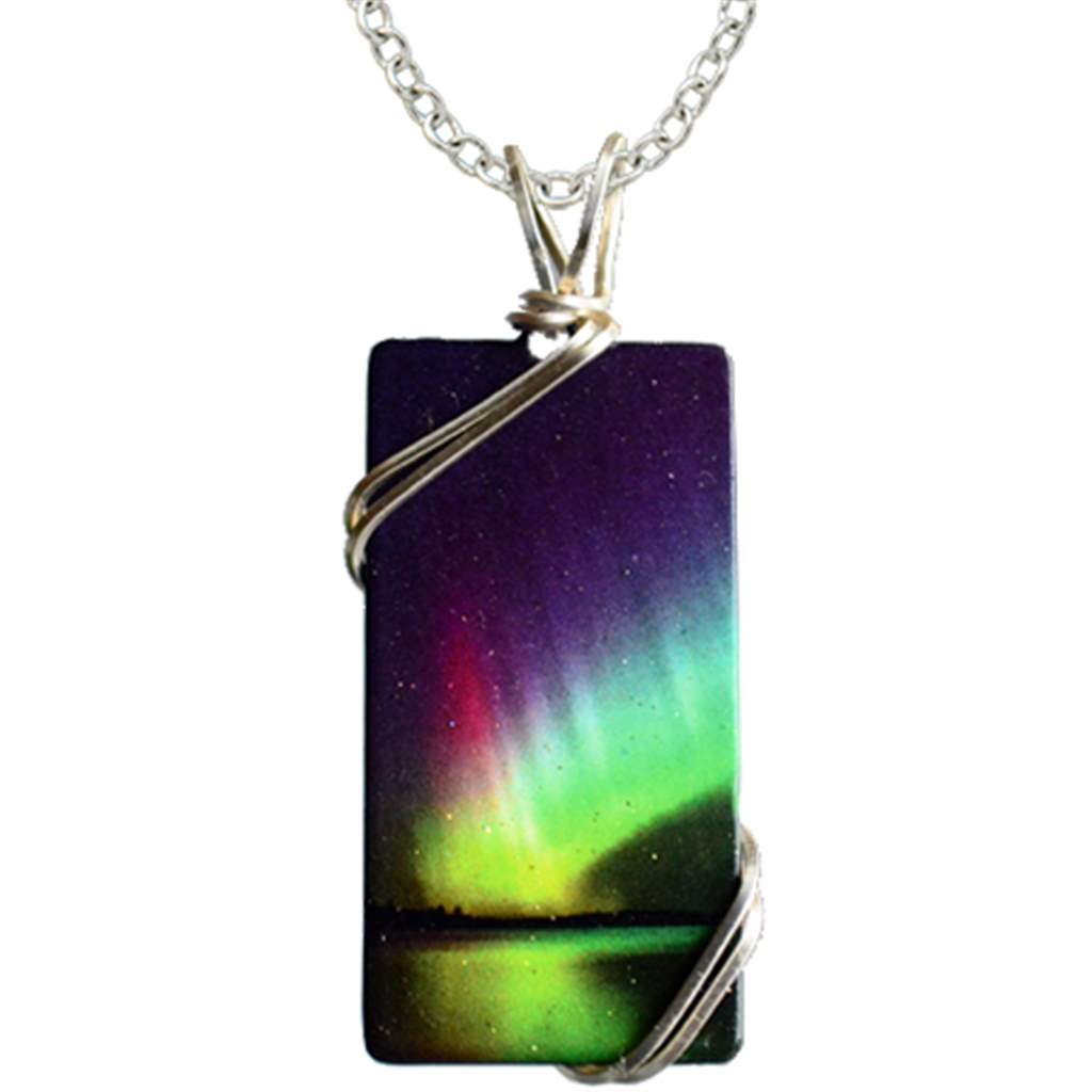 Necklace, Rainbow Aurora Wired Rectangle - Floral Acres Greenhouse & Garden Centre