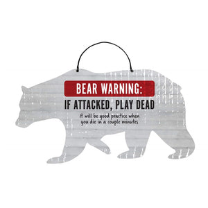 Metal Wall Sign, Bear Warning - Floral Acres Greenhouse & Garden Centre