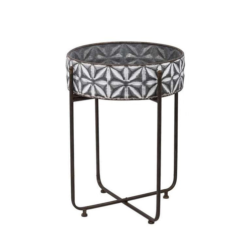 Round Metal Tile-Look Plant Stand, Large - Floral Acres Greenhouse & Garden Centre
