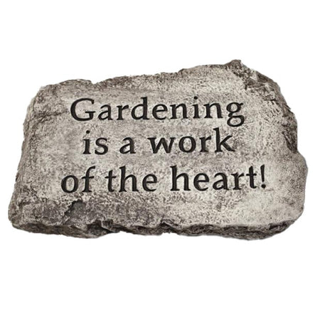 Garden Stone, 10in, Gardening/Work of the Heart! - Floral Acres Greenhouse & Garden Centre