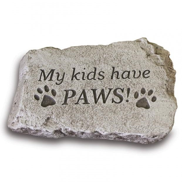 Garden Stone, 10in, My Kids Have Paws - Floral Acres Greenhouse & Garden Centre