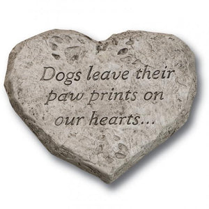 Garden Stone, Heart, Dogs Leave Paw Prints - Floral Acres Greenhouse & Garden Centre