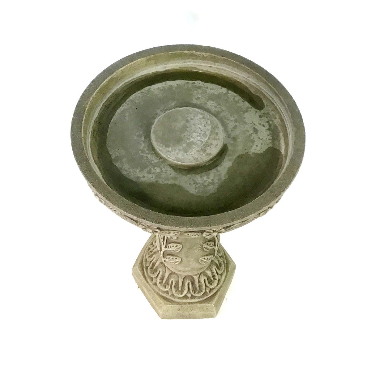 Daisy Stone Bird Bath, 19in - Floral Acres Greenhouse & Garden Centre