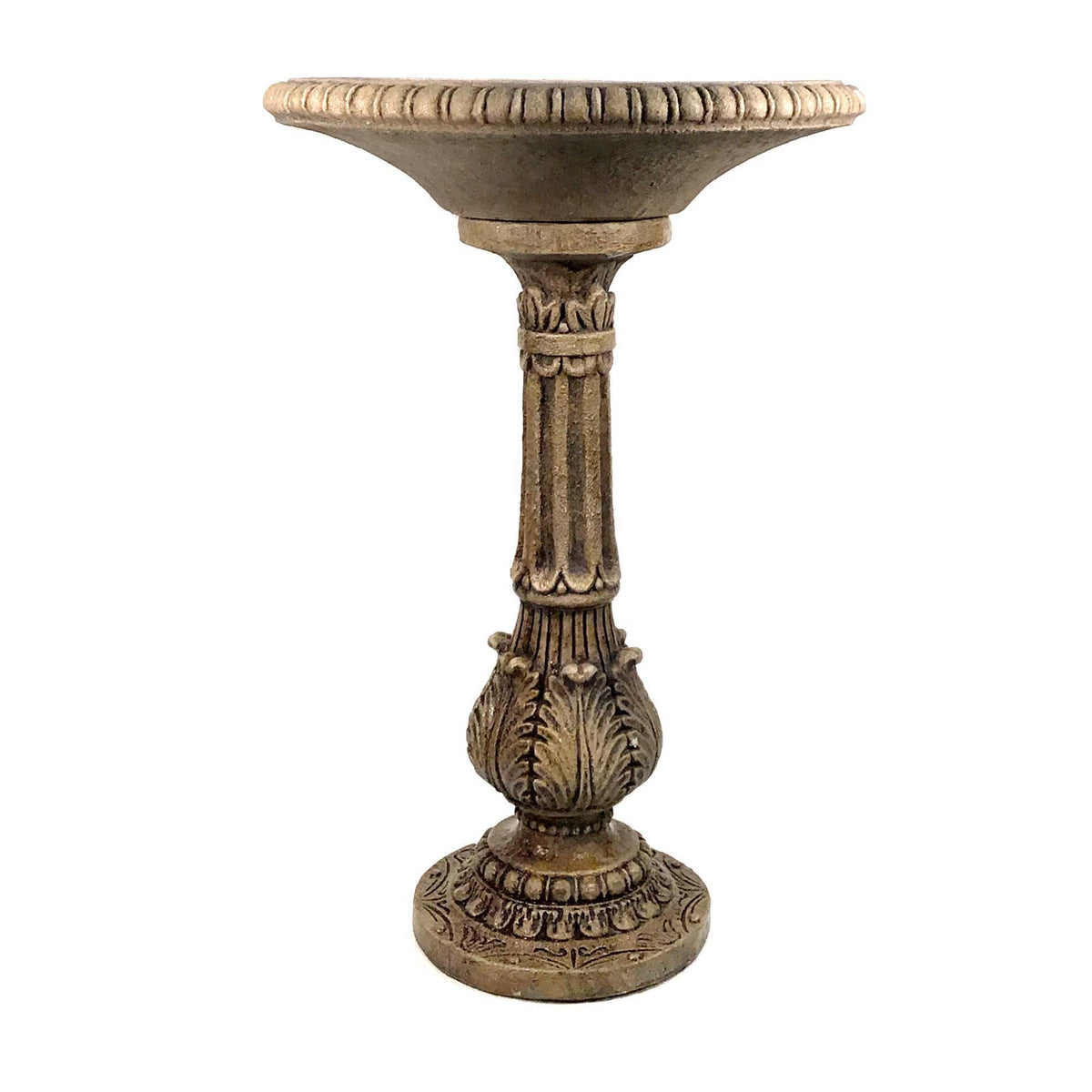 Victorian Fern Leaf Stone Bird Bath, 23in