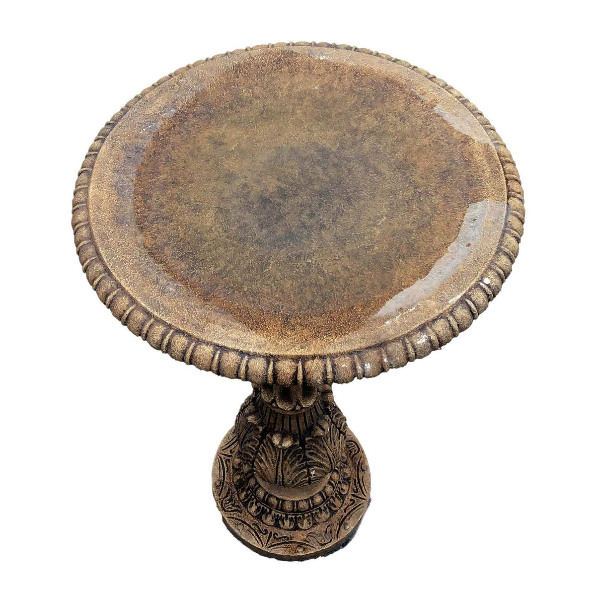 Victorian Fern Leaf Stone Bird Bath, 23in