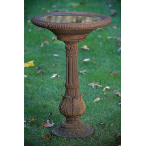 Victorian Fern Leaf Stone Bird Bath, 23in - Floral Acres Greenhouse & Garden Centre