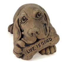 Load image into Gallery viewer, Life is Good Basset Statue, 10.75in
